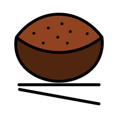 Food Meal Rice Filled Outline Icon