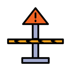 Board Caution Sign Filled Outline Icon