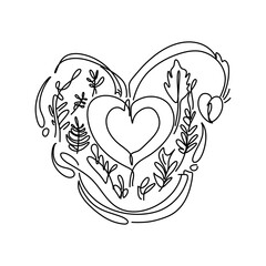 Fototapeta premium Modern Flat Valentines Day Illustration, Elevate your web design with a touch of romance
