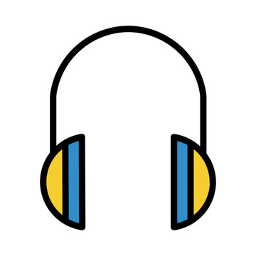 yellow blue headphones icon clip art preview