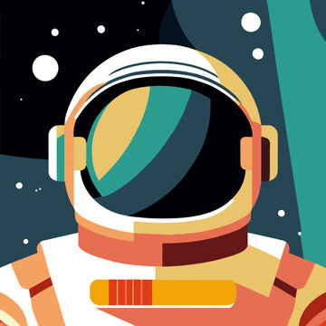 astronaut with space suit in space background vector illustration graphic design