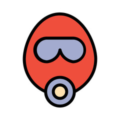 Mask Protection Danger Filled Outline Icon