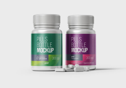 Medicine Pill Bottle Mockup