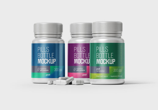 Medicine Pill Bottle Mockup for Product Packaging and Brand Identity