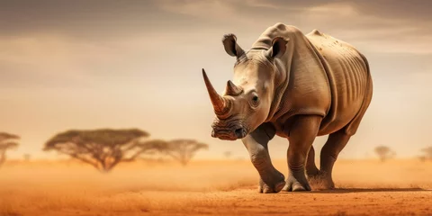 Poster Rhino Presence in the Savannah © sitifatimah