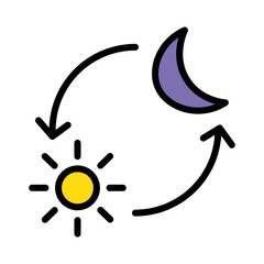 Day Night Space Filled Outline Icon