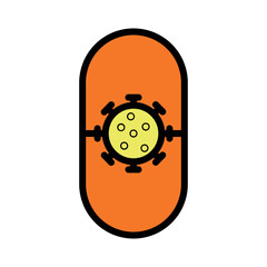 Capsule Pill Virus Filled Outline Icon