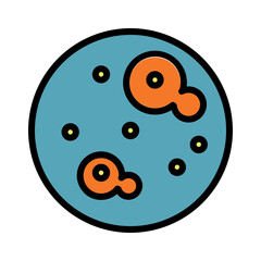 Germs Microbe Virus Filled Outline Icon