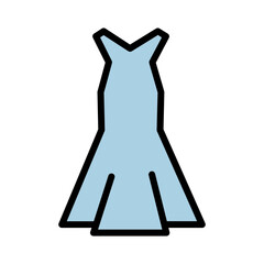 Bride Dress Gown Filled Outline Icon