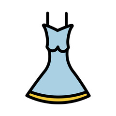 Bride Dress Gown Filled Outline Icon