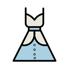 Bride Dress Wedding Filled Outline Icon