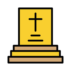 Art Dead Funeral Filled Outline Icon