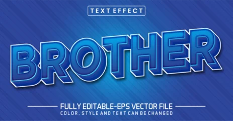 Fotobehang Brother text editable style effect © zika_studio