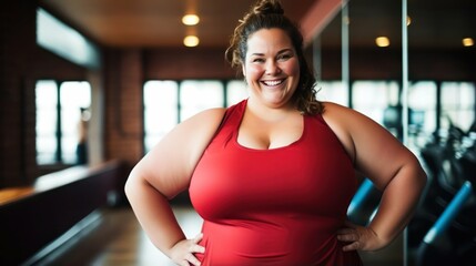 Fototapeta premium Plus Size Woman Fitness Journey