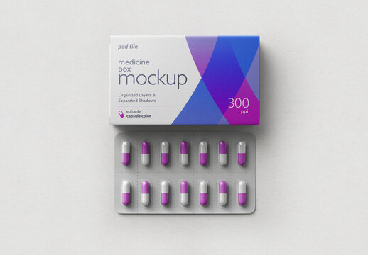 Medicine Pill Box Mockup