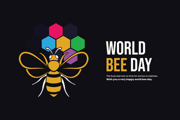 World Bee Day, banner, poster, social media post, vector illustration, awareness, May 20, international, typography, banner, brochure, flyer, beekeeping, ecosystem, pollinators