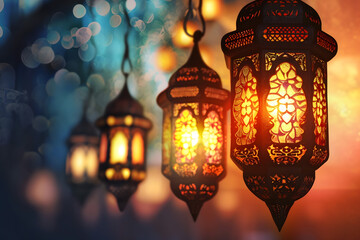 Fototapeta premium ramadan Kareem, Ramadan crescent moon, Eid Mubarak Islamic festival social media banner and Eid Mubarak Post Template, islam