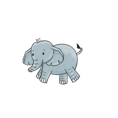 Little elephant cute. Children's illustration