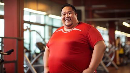 Fototapeta premium Empowering Fitness for Plus Size Asian Men
