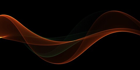 Abstract orange and green waves background. Template design
