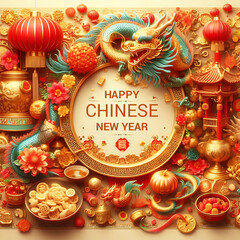 Chinese New Year celebration with lantern decoration