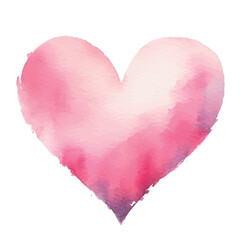 watercolor heart illustration .pink heart