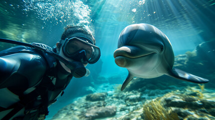 Fototapeta premium Unforgettable Dolphin Encounter