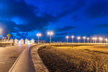Arcachon Beach, at night, in Gironde, Nouvelle-Aquitaine, France