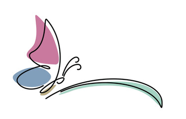 The symbol of a colored stylized butterfly.
