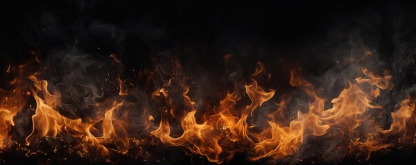 An illustration of a blazing fire - obrazy, fototapety, plakaty