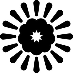 Flower shape black icon