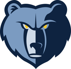 Memphis Grizzlies logo, The blue bear has two yellow eyes
