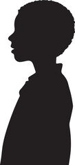 African Boy Head Silhouette Vector illustration. Graphic vector Silhouette Design.