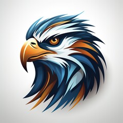 Obraz premium logo emblem symbol icon with head of a bird eagle hawk falcon on a white background