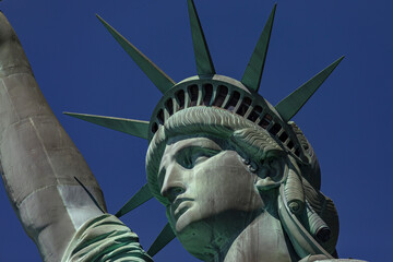 Wonderful photo of the statue of liberty of the Big Apple and New York (USA), symbol of the city of...