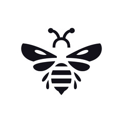 Elegant Monochrome Bee Illustration Embracing Minimalist Design Aesthetics