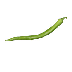 Fresh green pepper, sweet and hot green pepper, png isolated, white background.