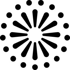 Fireworks black icon isolated on transparent background
