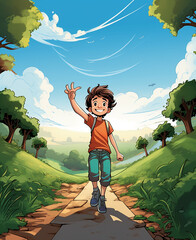 child in the forest backgorund