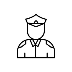 Police officer outline icons, minimalist vector illustration ,simple transparent graphic element .Isolated on white background