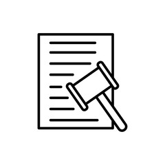 Legal file outline icons, minimalist vector illustration ,simple transparent graphic element .Isolated on white background