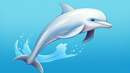 Dive into the depths of creativity with this high-definition image of a hand-drawn dolphin cartoon illustration, offering a realistic and enchanting addition to your projects.