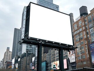 blank billboard on street, hyper detailed