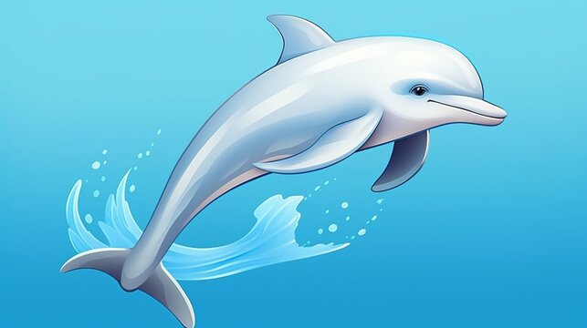 Dive into the depths of creativity with this high-definition image of a hand-drawn dolphin cartoon illustration, offering a realistic and enchanting addition to your projects.