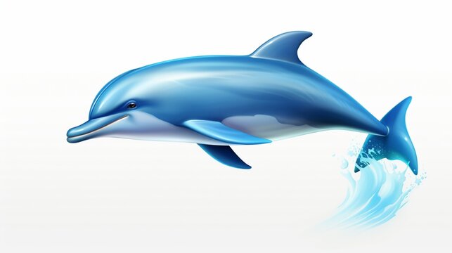 Immerse yourself in the world of underwater wonder with this lifelike portrayal of a hand-drawn dolphin cartoon, captured in high definition to provide a realistic touch.