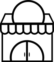 Store Building Line Icon