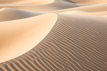 Fototapeta na wymiar Tranquil desert sand waves, sand dunes in the desert background