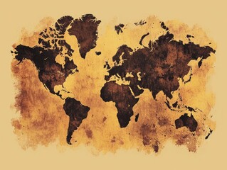 grunge world map