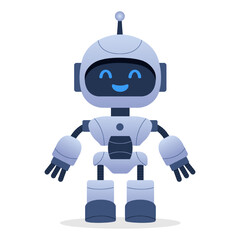 Obraz na płótnie Canvas Robot, chat bot neural network, AI servers and robots technology. Set of cute robot ai character.