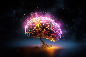 Fototapeta premium Neural dynamics: Spike-Timing-Dependent Plasticity (STDP), neural firing precision. Synaptic pruning sculpting intricate connections. Neuroplasticity and resilience, contrasting neurodegeneration